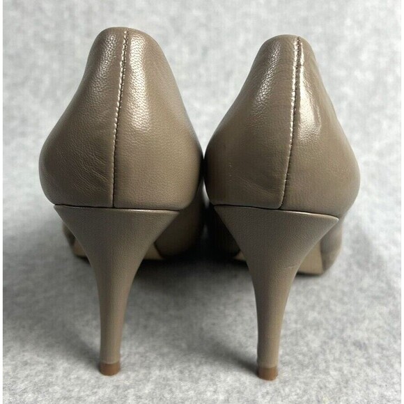 Aldo Shoes Tan Suede Faux Leather Pumps Almond Toe Heels Twee - Picture 6 of 15